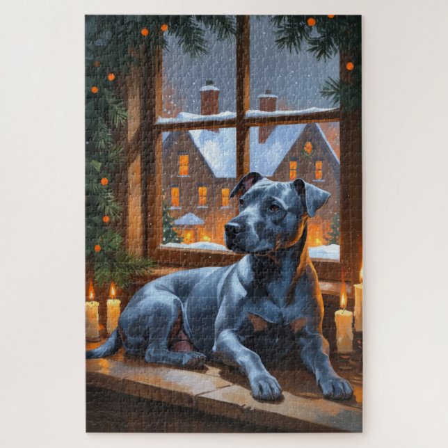 American Staffordshire Christmas Lights Holiday (Vertikal)