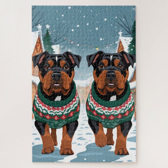 American Staffordshire Christmas Snow Holiday  (Vertikal)