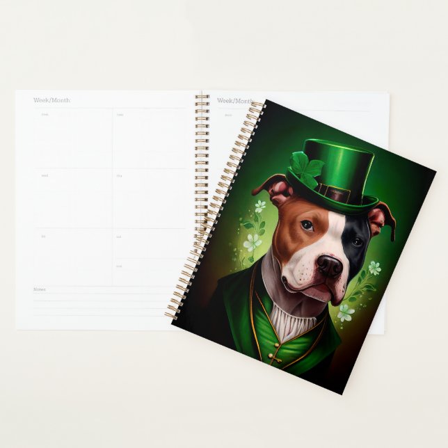 American Staffordshire dog am St. Patrick's Day Planer (Anzeige)