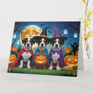 American Staffordshire Dog Pumpkin Halloween Funny Karte