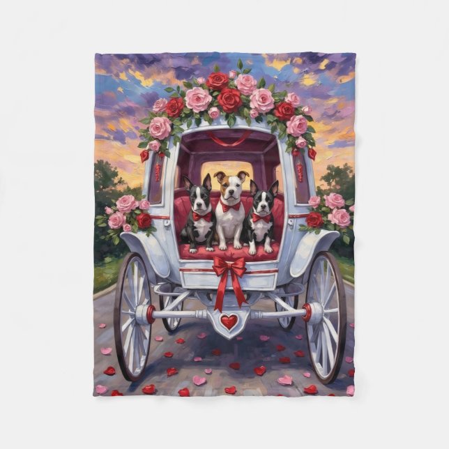 American Staffordshire Dog Valentine's Day Fleecedecke (Vorderseite)
