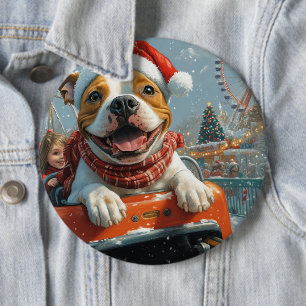 American Staffordshire Dog Weihnachten Button