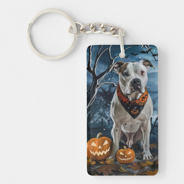 American Staffordshire Halloween Spooky Schlüsselanhänger (Vorderseite)