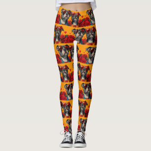 American Staffordshire Herz Rosen Valentinstag Leggings