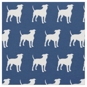 American Staffordshire Hund Silhouette Navy Blue Stoff