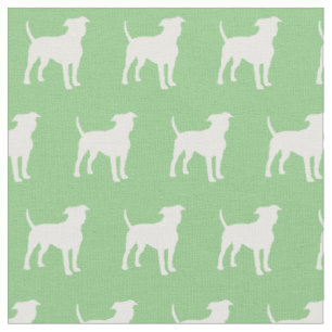 American Staffordshire Hund Silhouette Sage Green Stoff