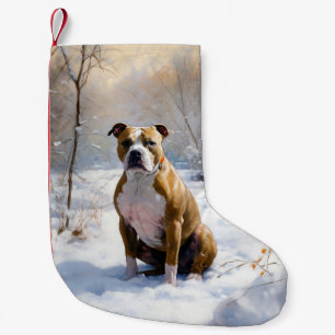 American Staffordshire Let It Snow Christmas Kleiner Weihnachtsstrumpf