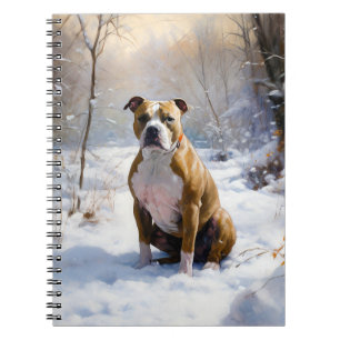 American Staffordshire Let It Snow Christmas Notizblock