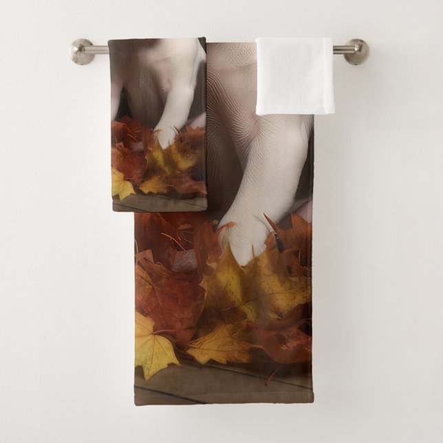 American Staffordshire Puppy Herbst Delight Badhandtuch Set (Insitu)