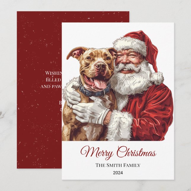 American Staffordshire Santa Claus Weihnachten (Vorne/Hinten)