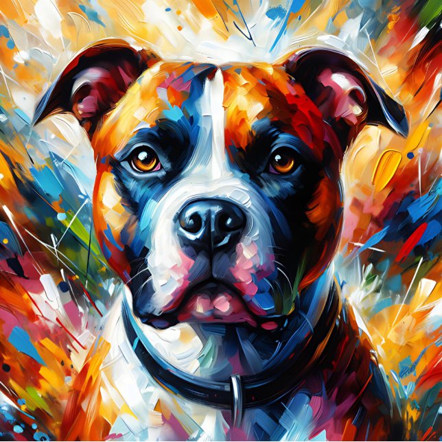 American Staffordshire Terrier Acrylic Art Print (American Staffordshire Dog Terrier Acrylic Art Print)