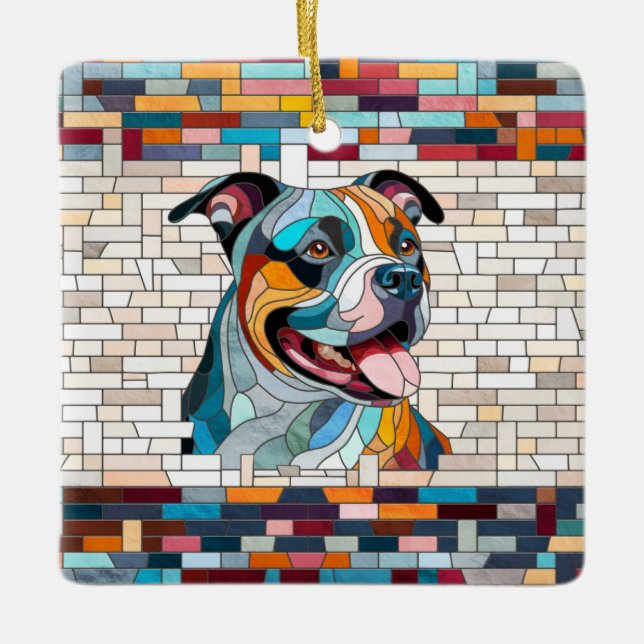 American Staffordshire Terrier - Amstaff Keramikornament (Vorderseite)