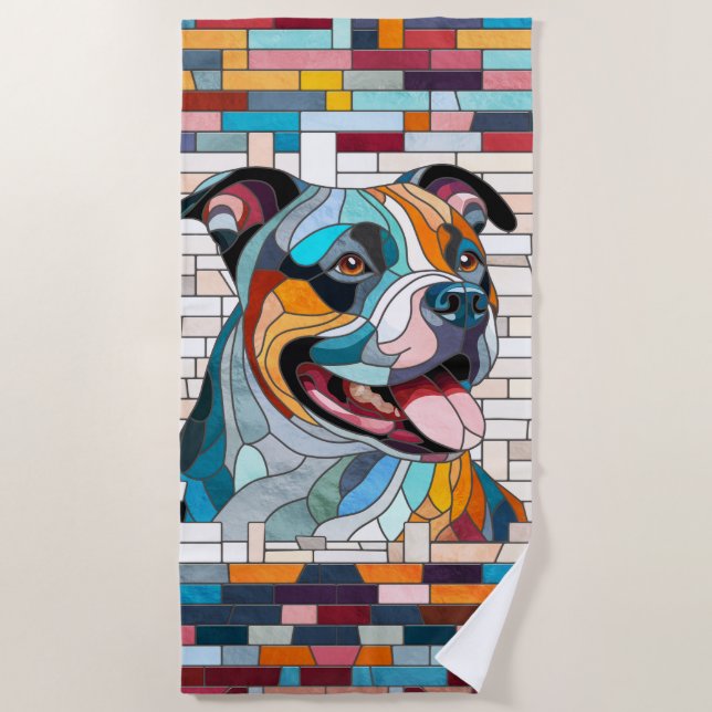 American Staffordshire Terrier - Amstaff Strandtuch (Vorderseite)