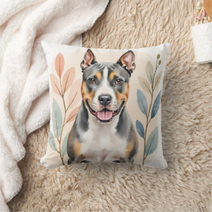 American Staffordshire Terrier Aquarell Abstrakt Kissen