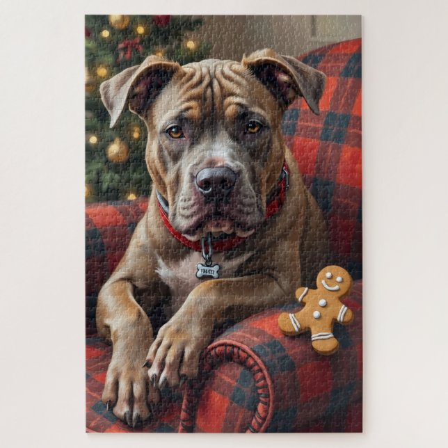 American Staffordshire Terrier Cozy Christmas (Vertikal)