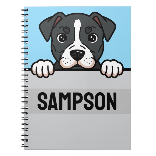 American Staffordshire Terrier Custom Amstaff Notizblock (Vorderseite)