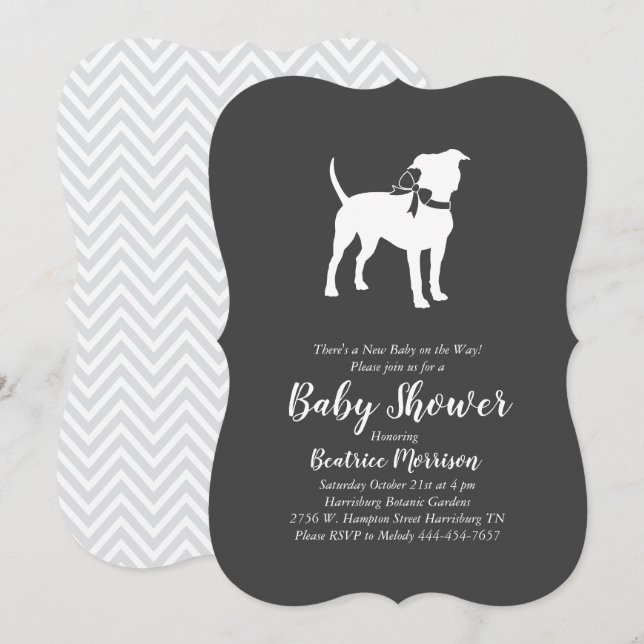 American Staffordshire Terrier Dog Baby Dusche Einladung (Vorne/Hinten)