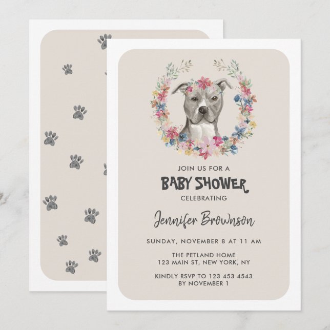 American Staffordshire Terrier Dog Celebration Einladung (Vorne/Hinten)