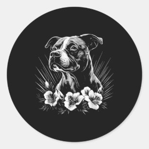 American Staffordshire Terrier Dog Lover Retro Sty Runder Aufkleber