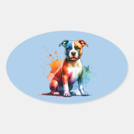 American Staffordshire Terrier Dog Ovaler Aufkleber