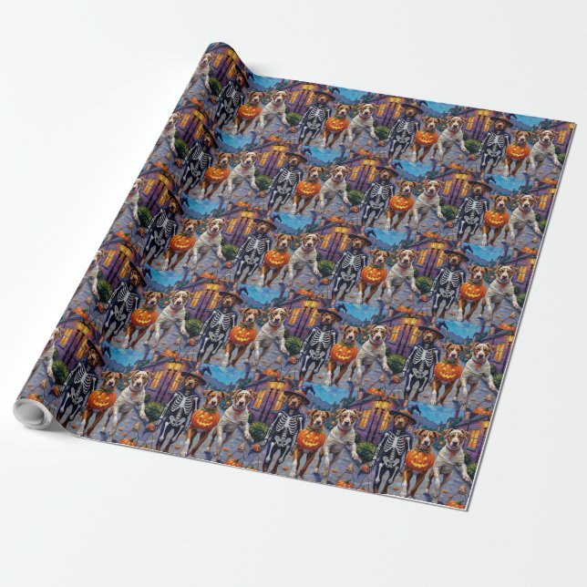 American Staffordshire Terrier Dogs Halloween Geschenkpapier (Ungerollt)