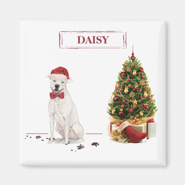 American Staffordshire Terrier Funny Christmas Dog Magnet (Vorne)