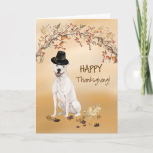American Staffordshire Terrier Funny Pilgrim Hat Karte