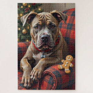 American Staffordshire Terrier Gemütliches Weihnac