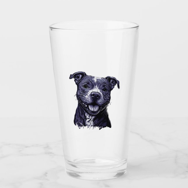 American Staffordshire Terrier Glas (Vorderseite)