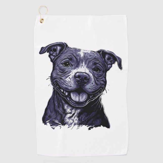 American Staffordshire Terrier Golfhandtuch (Vorderseite)