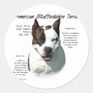 American Staffordshire Terrier History, Runder Aufkleber
