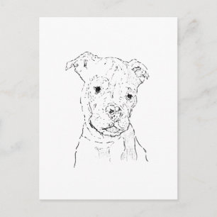 American Staffordshire Terrier Illustration Feiertagspostkarte