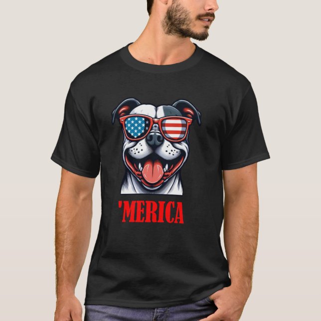 American Staffordshire Terrier Merica T-Shirt (Vorderseite)