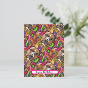 AMERICAN STAFFORDSHIRE TERRIER  POSTKARTE