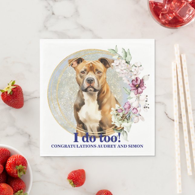American Staffordshire Terrier Wedding Napkins Serviette (Beispiel)