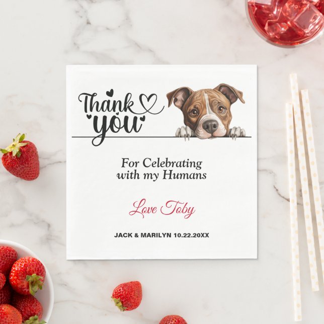 American Staffordshire Terrier Wedding Serviette (Beispiel)