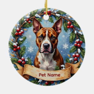 American Staffordshire Terrier Weihnachten Keramik Ornament