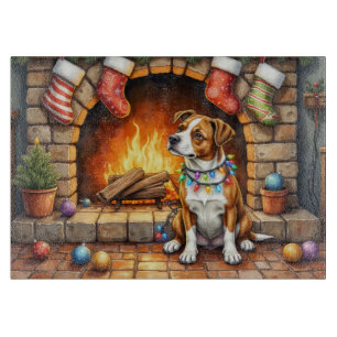 American Staffordshire Terrier Weihnachtsbeleuchtu Schneidebrett