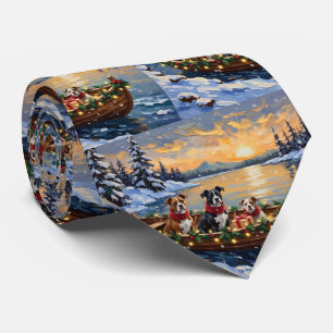 American Staffordshire Terrier Weihnachtsboot Krawatte
