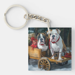 American Staffordshire Traîneau enneigé Noël