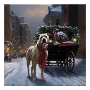 American Staffordshire Weihnachtsfestzeit Poster