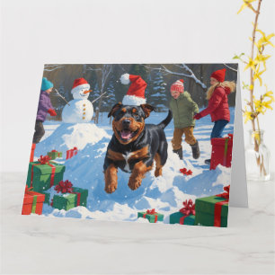 American Staffordshire Weihnachtsschnee Karte