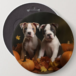 American Staffordshire Welpe Herbstfreude Button