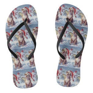 American Staffordshire Winter Wonderland Weihnacht Flip Flops