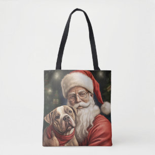 American Staffordshire with Santa Claus Christmas Tasche