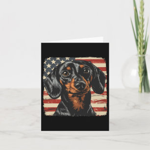 American Star Stripes 4. Juli Dackel Hund Karte