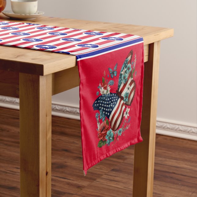 American Star's And Stripes Kurzer Tischläufer (Beispiel)