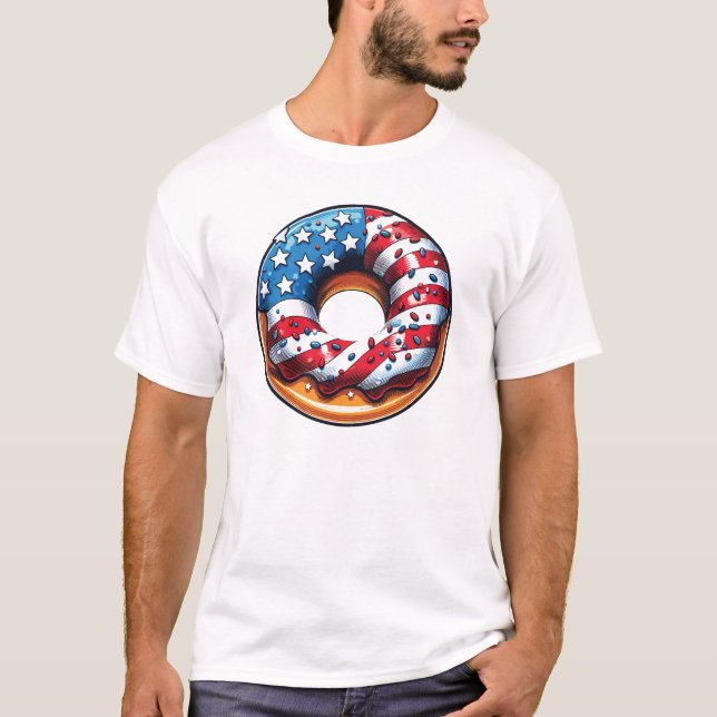 American Sweet Donut - USA Food T-Shirt (Vorderseite)