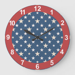 American themed stars große wanduhr