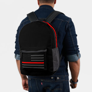 American Thin Red Line Symbolic auf einer Bedruckter Rucksack